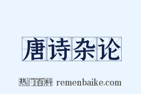 唐诗杂论是什么意思的图片